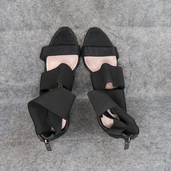 Vince Camuto Shoes Womens 8 Pump Stiletto Heel Zip Open Toe Black Straps Ondetti - Picture 7 of 14